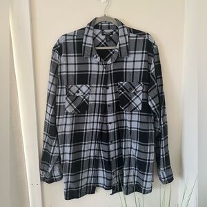 RSQ Blue Plaid Button-Up